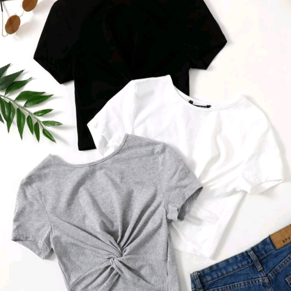 3 knotless crop tops